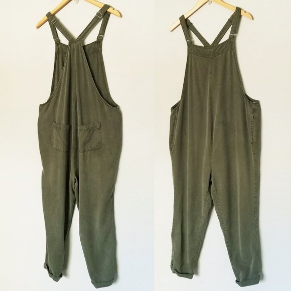 LED LUXE ESSENTIALS DENIM A Pea in the Pod Tencel Maternity Overall Olive M $117 - Picture 6 of 16